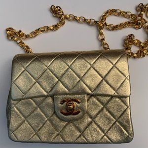 Beautiful Rare Vintage CHANEL Gold Handbag